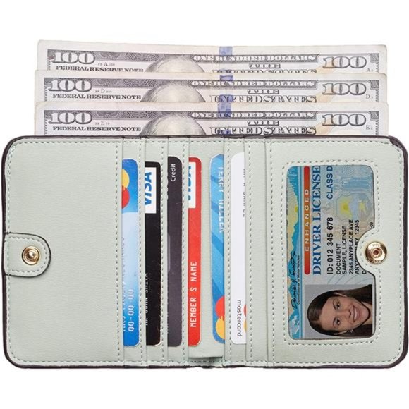 Womens Rfid Blocking Small Compact Bifold Luxury Genuine Leather Pocket Wallet - Picture 5 of 6